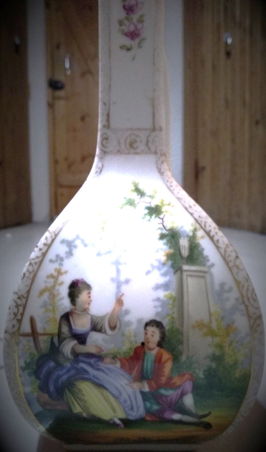 Bordlampe, Porcelæn, 130 år gl.