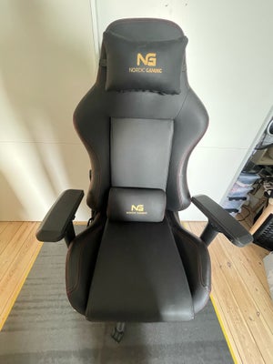 Gamerstol, Sælger min “Nordic Gold Premium SE Leather Gaming Chair Black Gaming stol”. Den virker he