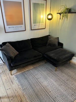 Sofa, velour, 3 pers. , Sofacompany, Rigtig flot sofa fra Sofacompany model Anna med tilhørende puf 