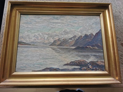 Oliemaleri, Conrad Selmyhr, motiv: Landskab, b: 38 h: 29, Conrad Selmyhr, norsk maler, 1877-1944. 
F