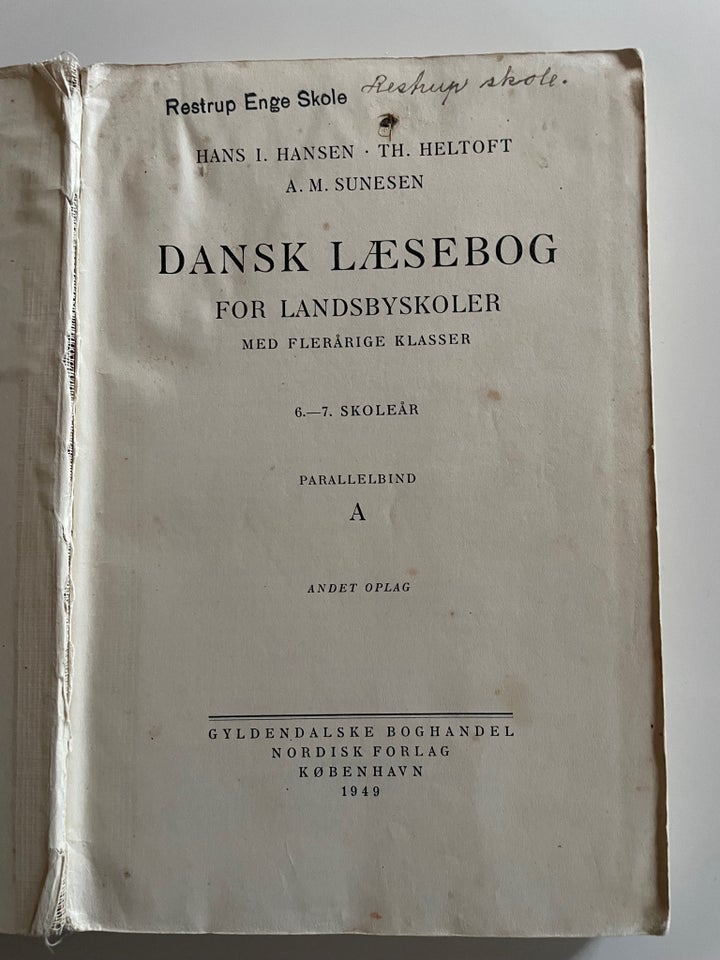 Dansk læsebog for landsbyskoler, Hans I. Hansen m.fl