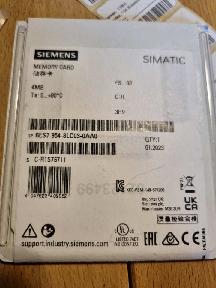 Siemens Simatic S7 Hukommelseskort (4MB), Siemens Simatic