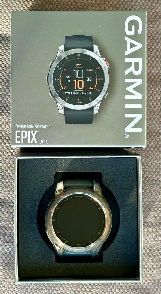 Løbeur, Garmin epix (Gen 2) AMOLED smartwatch 47mm (grå),