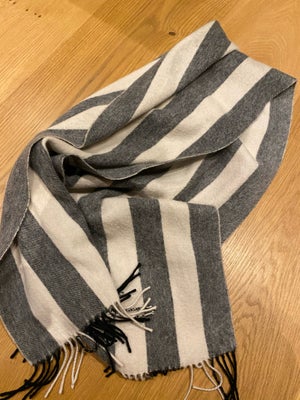 Tørklæde, Vinter klar, InWear, str. 45 x 167 cm,  Creme og grå,  Næsten som ny, Lækkert stort tørklæ