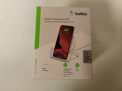 Oplader, Belkin - Boost Charge Trådløs Oplader - 10W ny., Perfekt, Plot blot din smartphone på holde