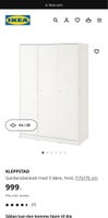 Garderobeskab, Ikea, b: 117 d: 55 h: 176