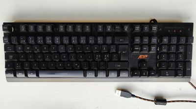 Tastatur, ADX, Firefight AFFFA0316, God, Gaming tastatur med orange bagbelysning og buede taster for