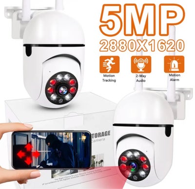 Overvågningskamera, 5G kamera 5 Mega pixels opløsning og zoom

Nye i original indpakning

5MP Wifi I