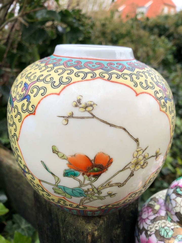 Smuk gammel Kinesisk krukke med låg/Bojan/vase, Kinesisk