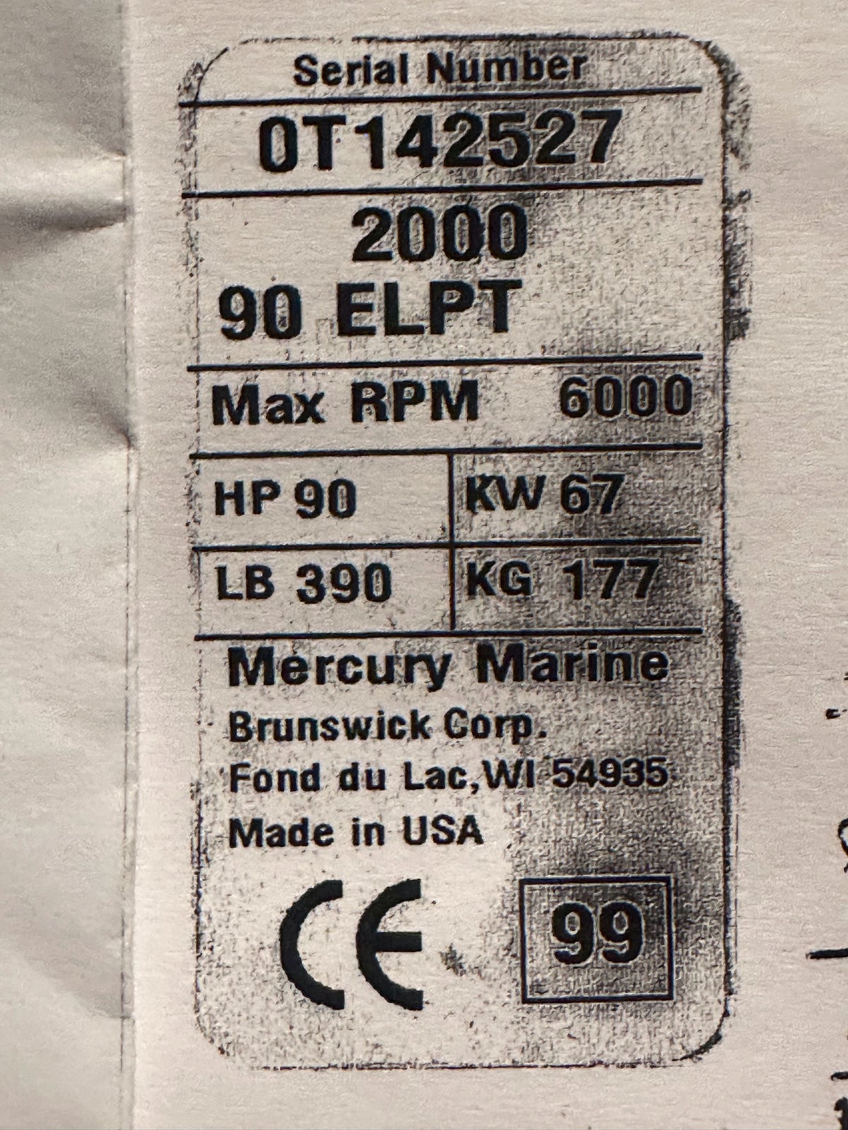 Påhængsmotor
Mercury 90 HK 4-takt år 2000, i pæ...
