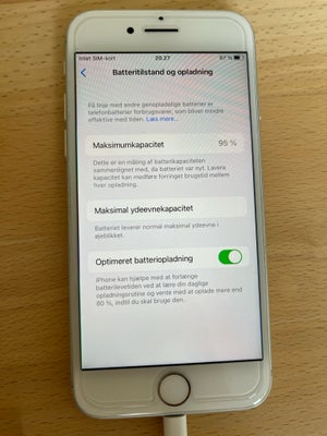 iPhone 8, 64 GB, aluminium, Perfekt, Fin, velholdt og fuld funktionsdygtig iPhone 8 mini (hvid) med 