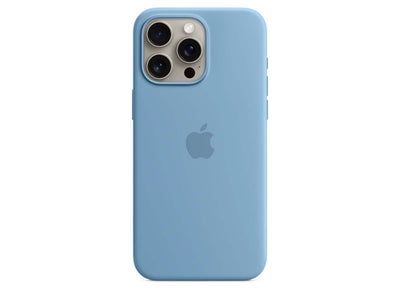 Cover, t. iPhone, 15 pro, Uåbnet cover fra Apple i winter bluetil IPhone 15 pro  