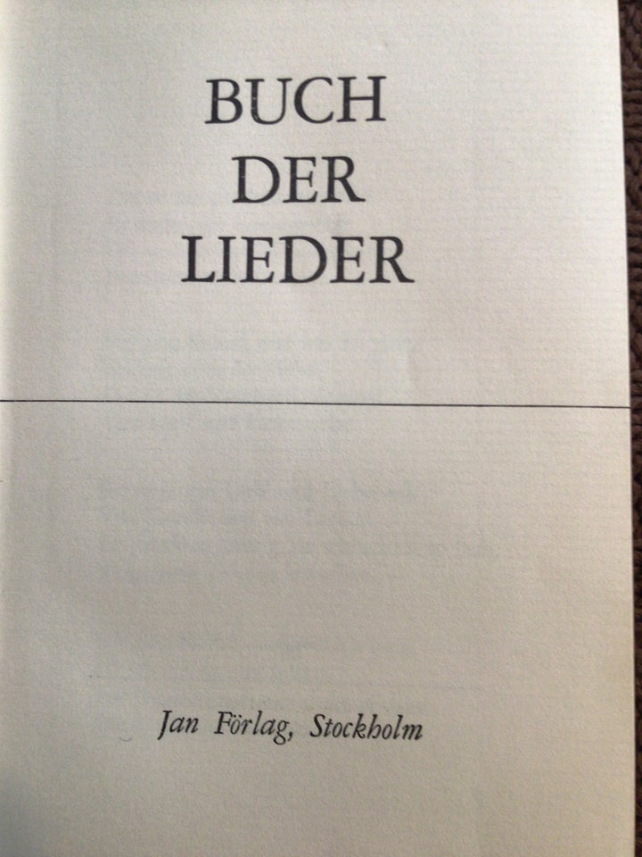 Buch der Lieder, Heinrich Heine, genre: digte