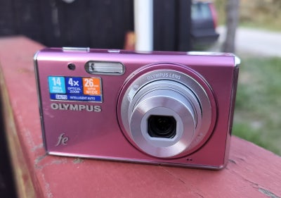 Olympus FE-4040, 14.0 megapixels, 4 x optisk zoom, Perfekt, Fremragende super slim digitalkamera i p