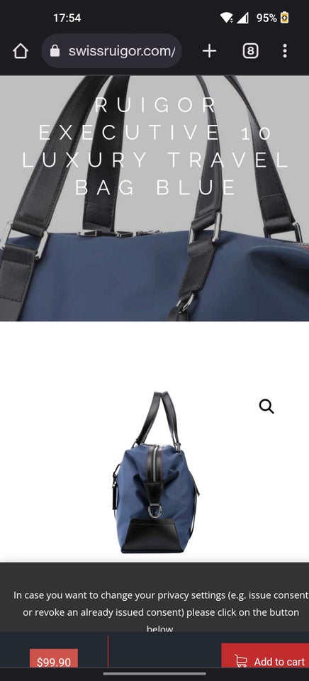 RUIGOR EXECUTIVE 10 Luxury Travel Bag Blue