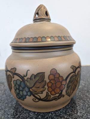 Keramik, Krukke med låg, L Hjort keramik, Bornholm, nr 139