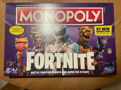 Monopoly Fortnite, Monopoly Fortnite, brætspil, Kun spillet få gange. Velholdt og klar til ny ejer
A