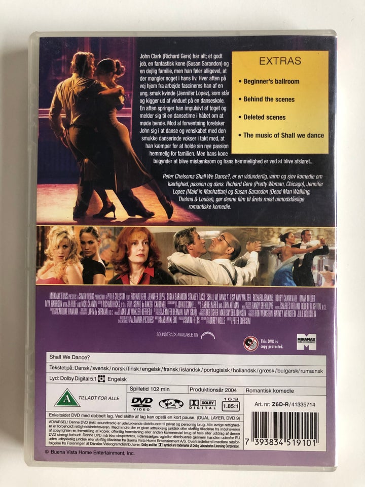 Shall We Dance ?, instruktør Peter Chelsom, DVD