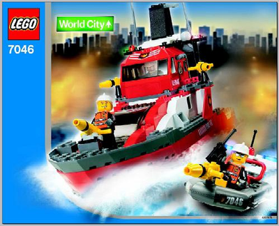 Lego World City, 7046 - Fire Command Craft, Et fedt brandslukningsskib, som passer perfekt ind i enh