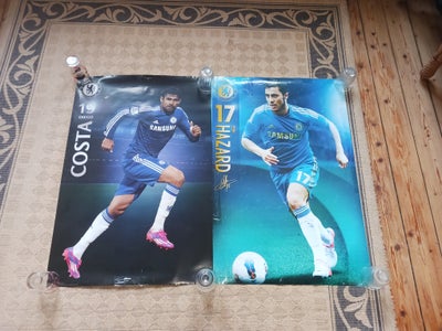 Plakat, motiv: Chelsea FC, Gamle Chelsea plakater med Diego Costa og Eden Hazard sælges.
Måler cirka