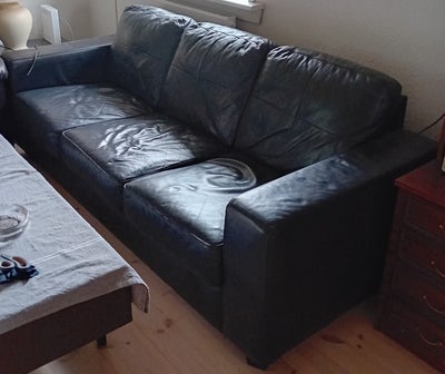 Sofa, læder, 3 pers., 3-personers sofa med læder på alle slidflader sælges. 
Længde: 204 cm
Dybde: 8