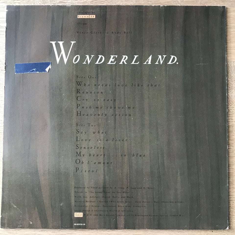 LP, Erasure, Wonderland