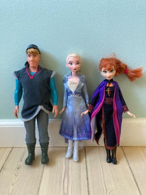 Barbie, Disney Anna, Elsa og Christoffer. Sælges samlet