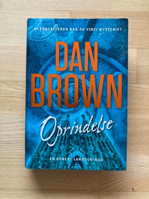 Oprindelse, Dan Brown, genre: krimi og spænding, Bogen er hard back, fin stand, har lidt slid i kant