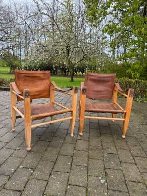 Safaristol, træ, Lækkert sæt originale Safari stole designet af Aage Bruun & Søn. Originalt lækkert 