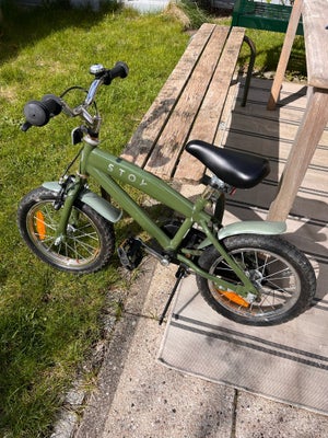 Unisex børnecykel, classic cykel, Stoy, mørkegrøn, rigtig god stand, næsten som ny, kun brugt 3 mdr.