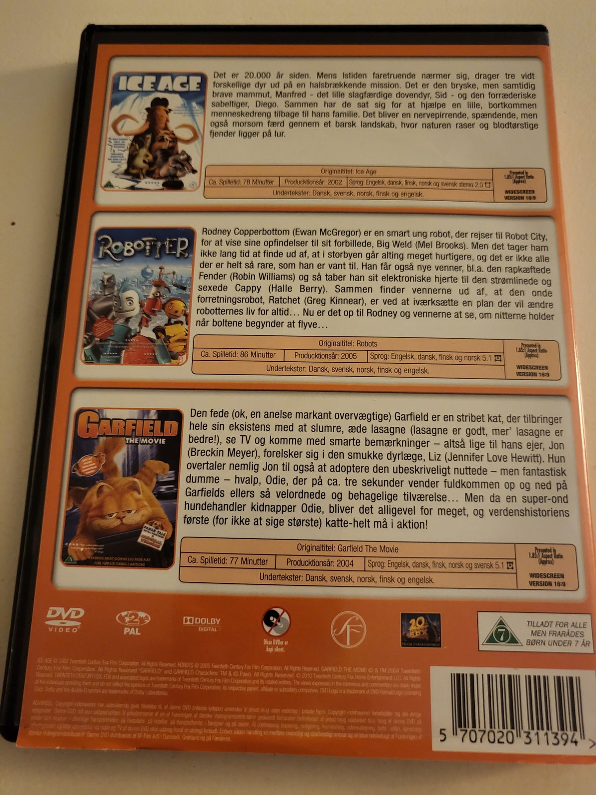 Ice Age - Robotter - Garfield, DVD, animation