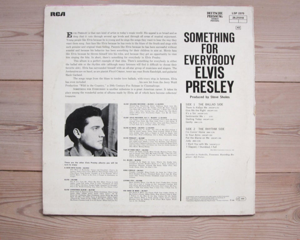 LP, Elvis Presley, Something for Everybody