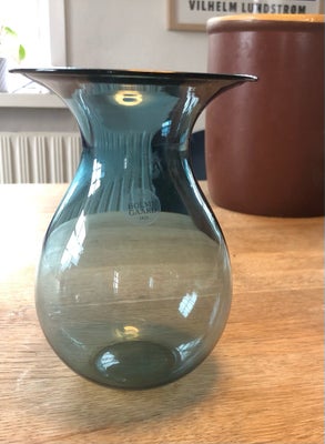 Vase, Glasvase, Holmegaard, Petroleumsblå vase