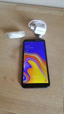 Samsung J4+, 32 , Perfekt, Til 2 SIM. Android 9. Høretelefoner +oplader medfølger. Perfekt stand 