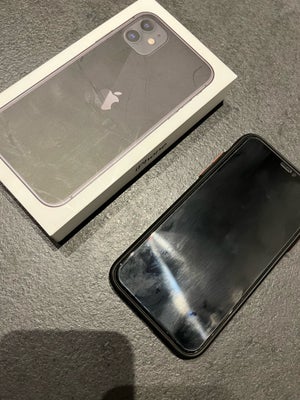 iPhone 11, 64 GB, sort, God, Lader, bumper og kasse medfølger