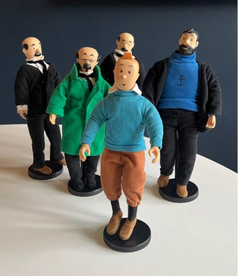 Samlefigurer, Tintin Hergé, Sjældent udbudte figurer fra franske Tyco toys med syede tekstiler, 1990