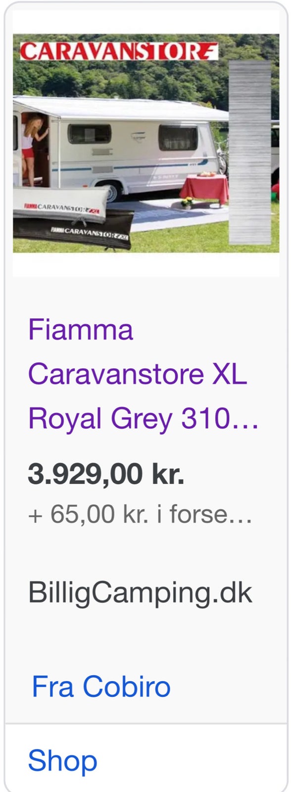 Posemarkise, Fiamma Caravanstore XL, a-mål: 310