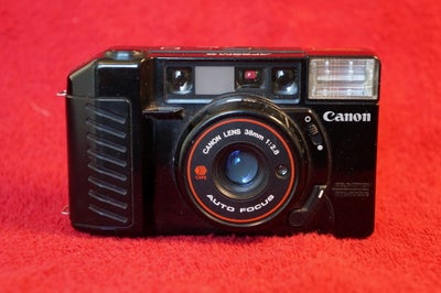 Canon, AF 35 M GII, Rangekamera med indbygget afstandsmåler.
Indbygget blitz.
Der sidder et Canon 38
