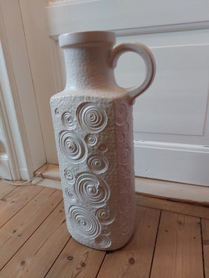 Vase, Gulvvase, Vintage, Scheurich Keramik West Germany MCM Mid-Century Modern #482-28 White Matte S