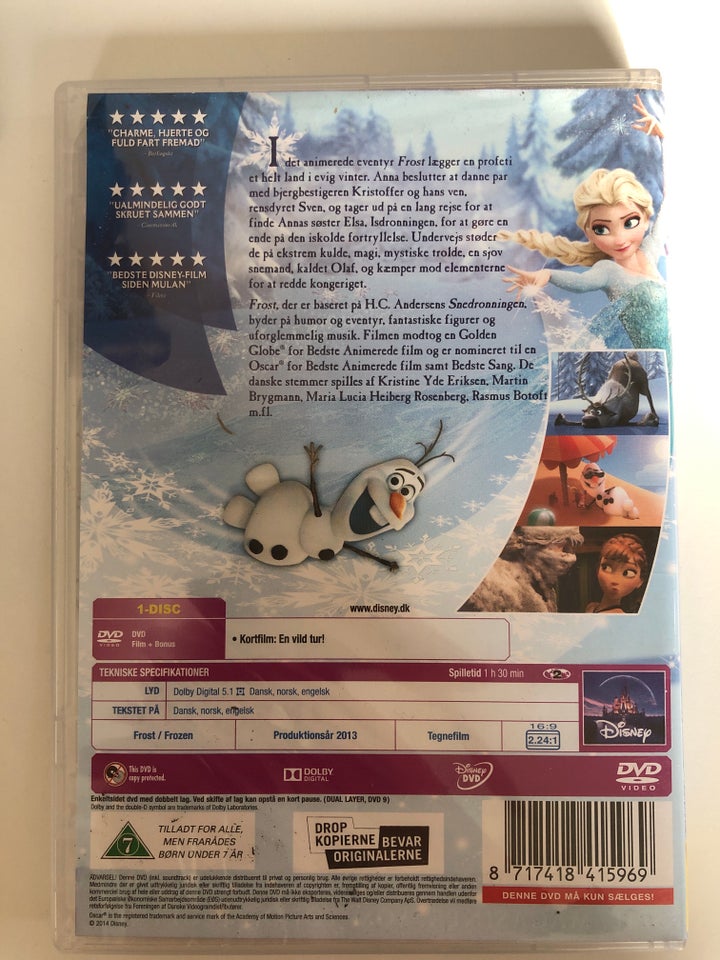 FROST - FROZEN klassiker nr 52, instruktør Walt Disney, DVD