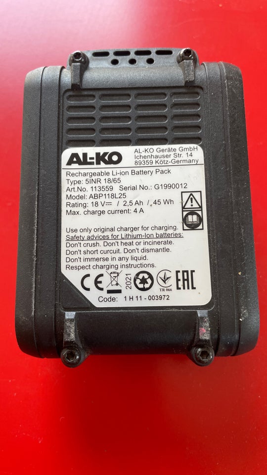 Batteri, Alko Easyflex 18 volt