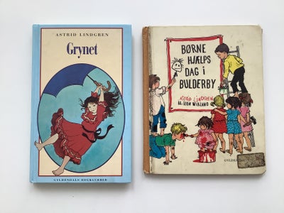 Grynet OG Børnehjælps dag i Bulderby, Astrid Lindgren, 2 fine børne bøger begge med Astrid Lindgren.
