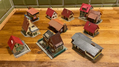 Modeltog, Heljan Kibri Vollmer Faller Diverse huse , skala H0, Samling på i alt 9 - primært byhuse -