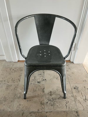 Spisebordsstol, Stål , Tolix, Skøn Tolix stol med armlæn - kan stå ude da den er lakeret og galvanis