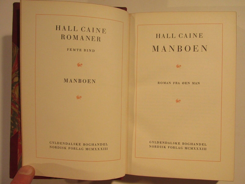 Manboen, Hall Caine, genre: roman