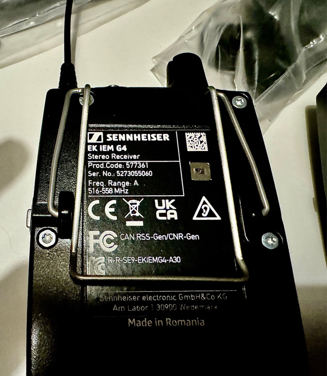 Reciever/modtager, Sennheiser EK IEM G4-A