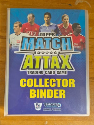 Samlekort, Premier League fodboldkort, Mappe med 270 Topps Match Attax fodboldkort fra Barclys Premi