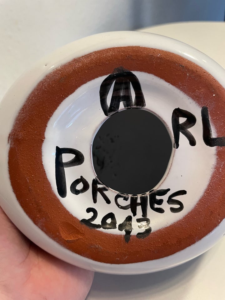 Håndmalet keramik perlehøne, Porches Pottery , motiv: