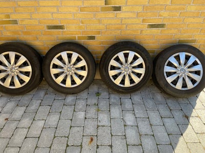 Stålfælge, fælge med dæk, Komplet sæt dæk. Brugt til Touran. 2stk Goodyear og 2 stk Continental. Se 