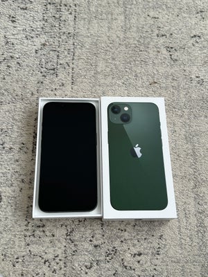iPhone 13, 128 GB, grøn, Perfekt, - Iphone 13 128 GB med 97% batterikapacitet i grøn farve sælges.
-